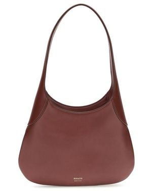 KHAITE Bordeaux Calf Leather Bos Taurus Shoulder Bag - Brown