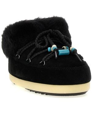 Moon Boot Evx Mule Suede Beads Ankle Boots Shoes - Black