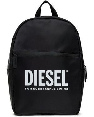 DIESEL Backpack With Logo Nylon + Contrast Polyester Backpacks - Black