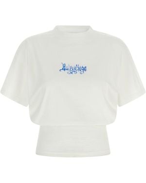 Balenciaga Sketchy Logo Print T-Shirt - White