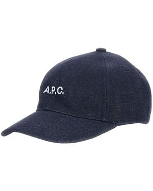 A.P.C. Baseball Cap With Logo Lettering On The Front - Blue