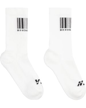 Vetements Logo Cotton Blend Socks - White