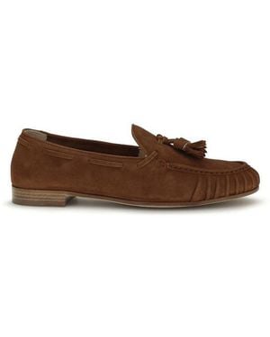 Fratelli Rossetti Calf Leather Bos Taurus Slip-On Loafers - Brown