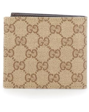 Gucci Bi-Fold Wallet Gg Canvas - Natural