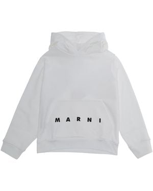 Marni Hoodie Cotton Hoods & Sweatshirts - White
