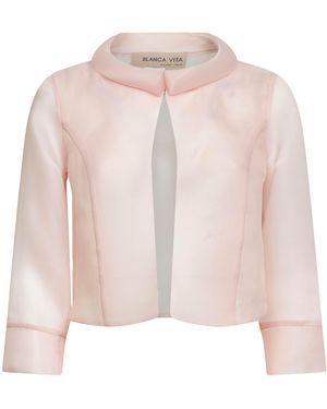 Blanca Vita Amethyst Organza Bainka Bolero Jacket - Pink