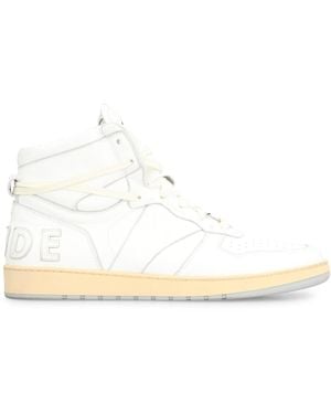Rhude Rhecess Leather High-Top Trainers - White