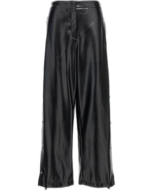 Stella McCartney Alter Mat Leather-Effect Wide Leg Trousers - Grey