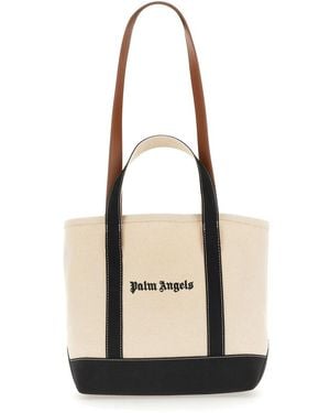 Palm Angels Bag With Logo Cotton Shoulder - Natural