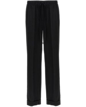 Dolce & Gabbana Dolce & Gabbana Contrast-Piping Wool Trousers - Black