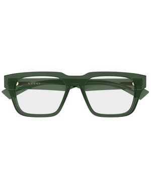Gucci Gucci Gg0963O Linea Institutional Logo 003 Transparent Glasses - Green
