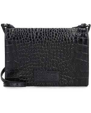 MM6 by Maison Margiela Shoulder Bag Crocodile-Embossed Leather Cow Hide - Black