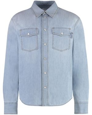 Bottega Veneta Shirt With Flap Pockets Main: Polyester - Blue