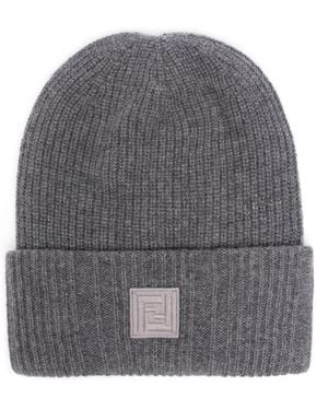 Fendi Beanie Ff Label Accessories - Grey