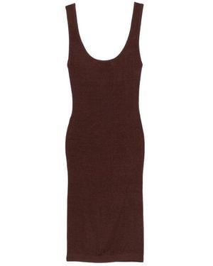 Entire studios Square-Neck Mini Dress - Brown