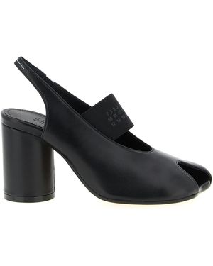 MM6 by Maison Margiela Anatomic Numeric Slingback Lamb Leather (Ovis Aries) Court Shoes - Black