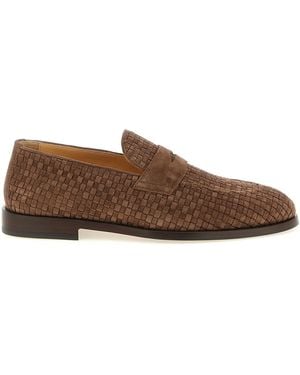 Brunello Cucinelli Calfskin Slip-On Loafers - Brown