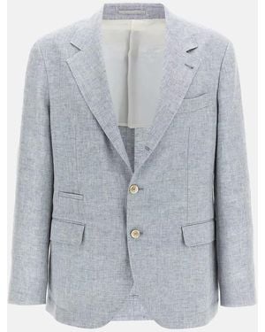Brunello Cucinelli Linen Blazer - Blue