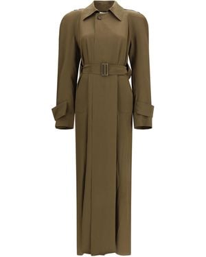 Petar Petrov Silk Trench Coat - Green