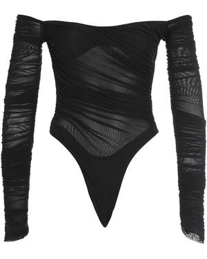 Mugler Tulle Bodysuit - Black