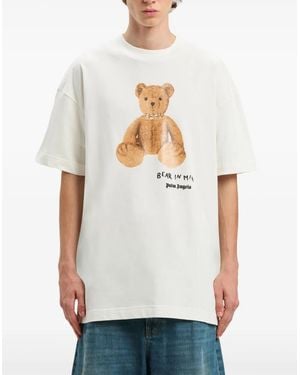 Palm Angels Bear Mind Logo T-Shirt Clothing Polo & T-Shirts - White