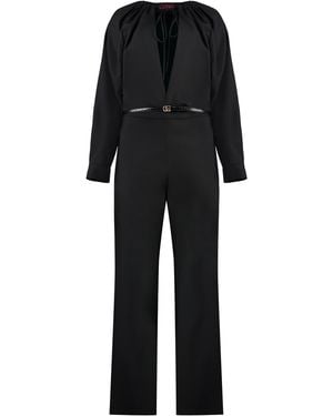 Gucci Elegant Long Wool Jumpsuit For - Black
