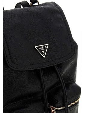 Guess Guess Logo-Embossed Polyurethane Backpack - Black