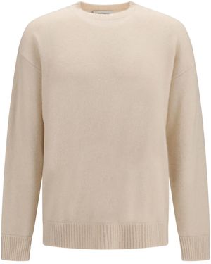 Laneus Cashmere And Silk Crewneck Jumper - White