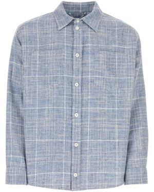 1989 STUDIO Embroidered Flanel Shirt Camicie - Blue