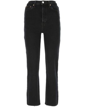 RE/DONE High-Rise Straight Leg Jeans - Black