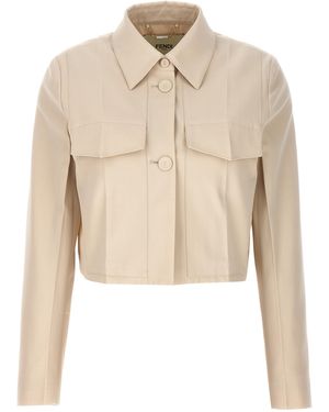 Fendi Tailored Crop Jacket - Natural