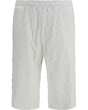 Gcds Shorts With All-Over Monogram Cotton; Polyamide Bermuda - Grey