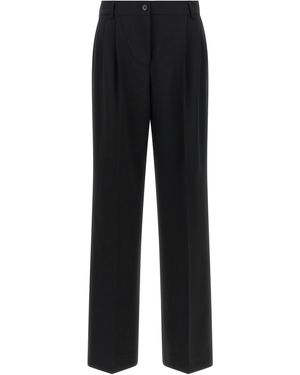 Dolce & Gabbana Virgin Wool Casual Trousers - Black