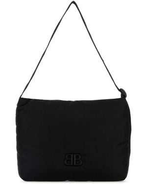 Balenciaga Fabric Monaco Shopping Bag - Black
