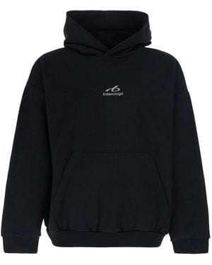 Balenciaga Hoodie Cotton Sweatshirts - Blue