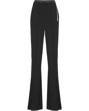 Elisabetta Franchi Crepe Trousers - Black