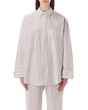 By Malene Birger Oversized Striped Derris Shirt Cotton Organic - White