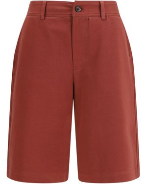 Brunello Cucinelli Cotton Bermuda Shorts - Red