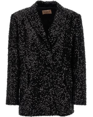 Le twins Como Double-Breasted Blazer Polyester Blazer, Suits - Black