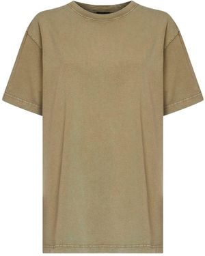 Mugler Khaki Cotton Jersey Logo T-Shirt - Green