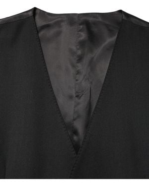 Dolce & Gabbana Wool Single Breasted Waistcoat Vest Silk Elastane Polyester Clothing - Black