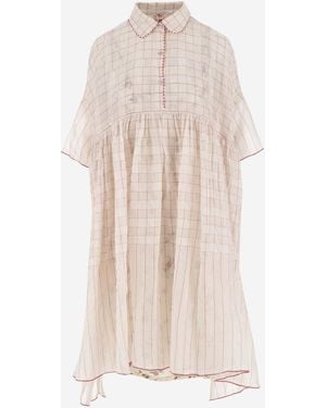 Péro Silk And Cotton Chemisier Dress - Natural