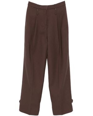 Stine Goya Button Detail Pleated Trousers - Brown