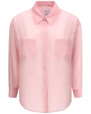 Sara Roka Semi-Sheer Shirt - Pink