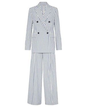Brunello Cucinelli Striped Tailored Blazer - White