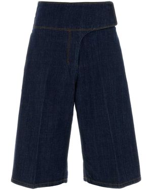 Ami Paris Denim Bermuda Shorts - Blue