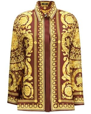Versace Printed Silk Shirt - Metallic