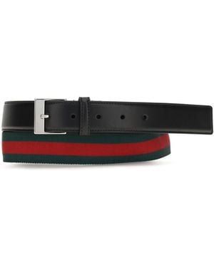 Gucci Square Buckle Belt Calf Leather Bos Taurus E Braces - White