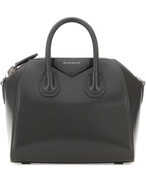 Givenchy Dark Leather Mini Antigona Handbag - Black