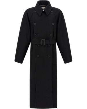 Saint Laurent Double-Breasted Coat - Black